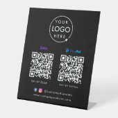 QR-Code-Zahlung | Zelle Paypal Scan zu zahlen Schw Sockelschild (Vorderseite)