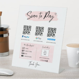 QR-Code-Zahlung Zur Bezahlung des Pedestzeichens Sockelschild