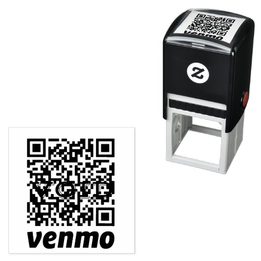 QR-Code-Zahlungsvorgang Kautschuk-Briefmarke Permastempel (Beispiel)