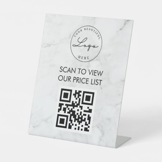 QR-Code-Zeichen für berufliche Marble Sockelschild (Vorderseite)