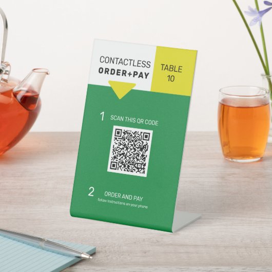 QR-Code-Zeichen für berührungsloses digitales Menü Sockelschild (In SItu)