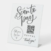 QR-Code-Zeichen für Hochzeitsfeier Bar Valet Busin Sockelschild (Vorderseite)