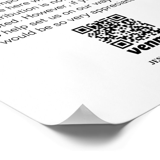 QR-Code-Zeichen für moderne Honeymoon-Fonds Poster (Ecke)