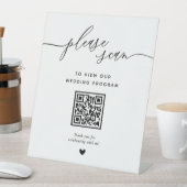 QR-Code-Zeichen für moderne kalligraphische Hochze Sockelschild (In Situ)