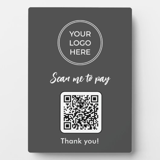 QR-Code-Zeichen scannen zur Bezahlung Fotoplatte (Vorderseite)