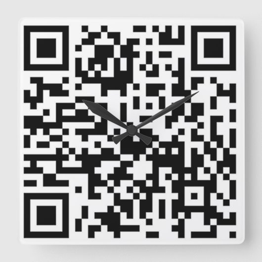 QR-Code - Zeit ist nur ein Konzept, das man sich v Quadratische Wanduhr (Vorderseite)