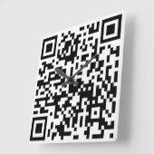 QR-Code - Zeit ist nur ein Konzept, das man sich v Quadratische Wanduhr (Winkel)