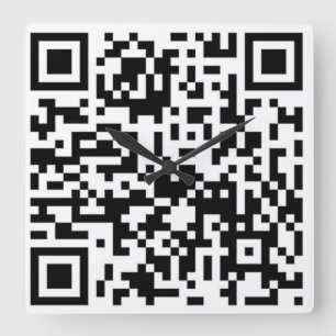 QR-Code - Zeit ist nur ein Konzept, das man sich v Quadratische Wanduhr