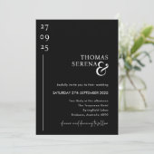 QR-Code-Zeitachse für Schwarz-Weiß-Hochzeiten Einladung (Stehend Vorderseite)