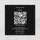 QR-Code Zeitgenössisches Gold-Agode-Nagelsalon Quadratische Visitenkarte (Rückseite)