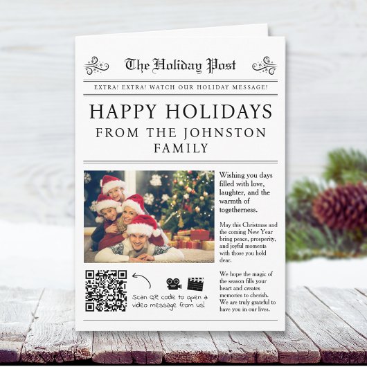 QR Code Zeitung Weihnachtskarte Karte