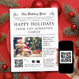 QR Code Zeitung Weihnachtskarte Postkarte