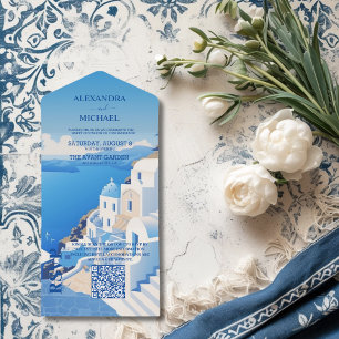 Qr Code Zielort Griechenland Santorini Hochzeit All In One Einladung