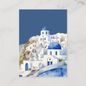 QR-Code Zielort Griechenland Santorini Hochzeit Begleitkarte (Rückseite)