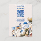 QR-Code Zielort Griechenland Santorini Hochzeit Begleitkarte (Vorderseite)