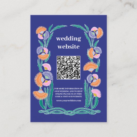 QR-Code Zielort Griechenland Santorini Hochzeit Begleitkarte (Vorderseite)