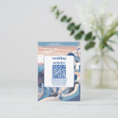 QR-Code Zielort Griechenland Santorini Hochzeit Begleitkarte (Stehend Vorderseite)