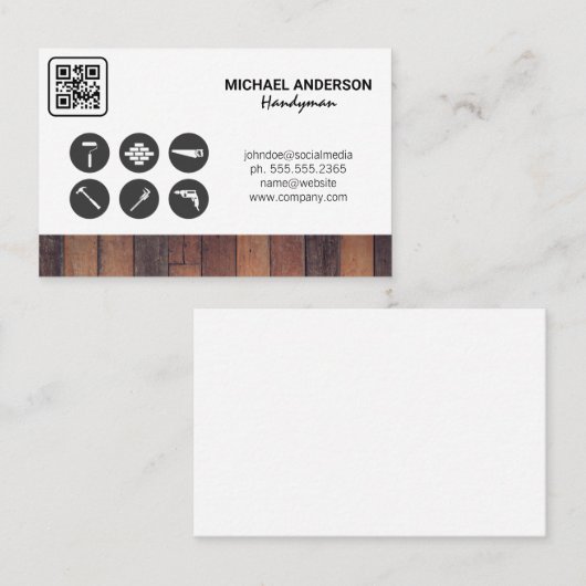 Qr-Code | Zimmereinrichtung Visitenkarte (Vorne/Hinten)