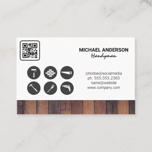 Qr-Code | Zimmereinrichtung Visitenkarte (Vorderseite)