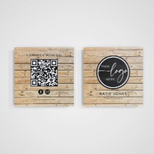 QR-Code-Zimmermann Individuelles Logo Verbinde dic Quadratische Visitenkarte