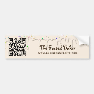 QR Code Zuckerguss Bakery Business Autoaufkleber
