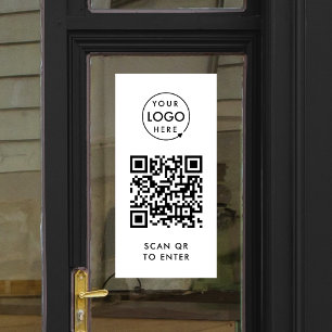 QR-Code-Zugangskontrolle   Scannen, um Büro-Logo e Fensteraufkleber