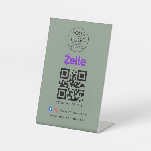 QR-Code zum Bezahlen Schild | Zelle | Lieferantens (Vorderseite)