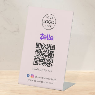 QR-Code Zur Bezahlung von Business Pink scannen Sockelschild