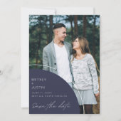 QR Code Zwei Foto Moderne Hochzeit Save The Date (Vorderseite)