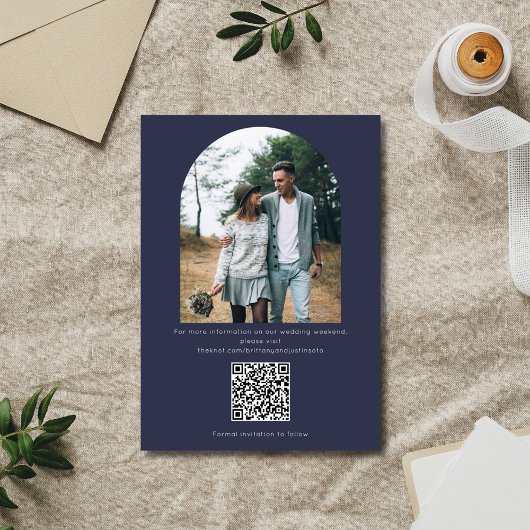 QR Code Zwei Foto Moderne Hochzeit Save The Date