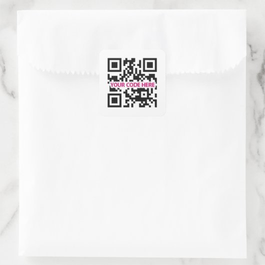 QR-Codeaufkleber Quadratischer Aufkleber (Tasche)