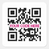 QR-Codeaufkleber Quadratischer Aufkleber (Vorderseite)