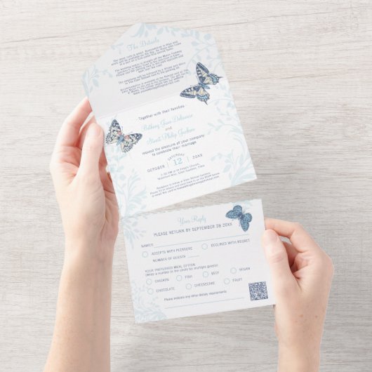 QR-Codedetails für Hochzeitblutschmetterlinge UAWG All In One Einladung (Abreißtisch)