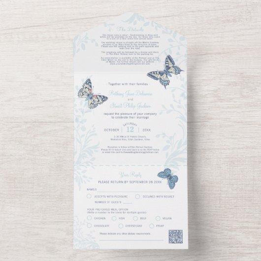 QR-Codedetails für Hochzeitblutschmetterlinge UAWG All In One Einladung (Innen)