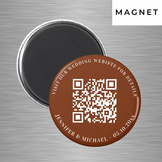 QR-Codedetails für Hochzeitsseiten uAwg verbrannte Magnet