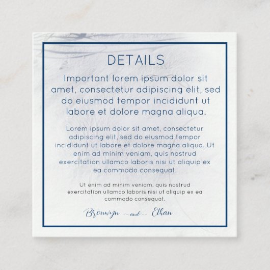 QR-Codedetails Sandy Beach Wedding Begleitkarte (Vorderseite)