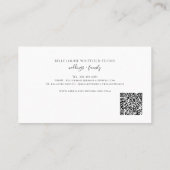 QR-Codefotograf und Studio Manager Visitenkarte (Rückseite)