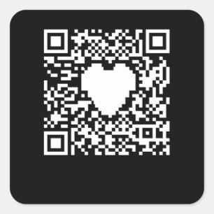 QR-Codegenerator mit Herz Quadratischer Aufkleber