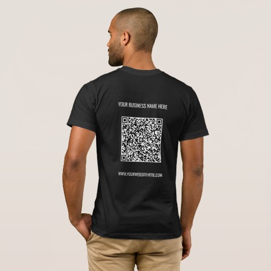 QR-Codeinformationen Benutzerdefinierter Text Ihr  T-Shirt (Schwarz voll)