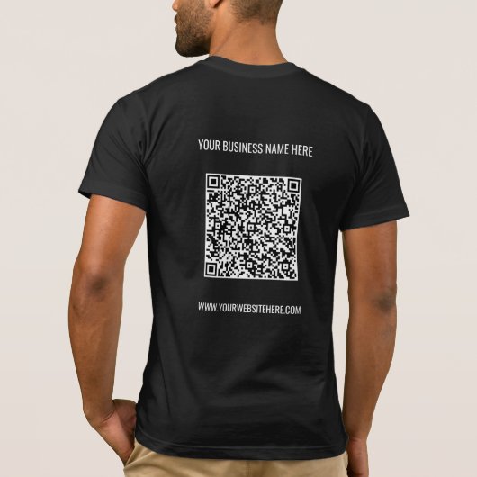 QR-Codeinformationen Benutzerdefinierter Text Ihr  T-Shirt (Rückseite)