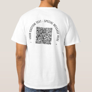QR-Codeinformationen Benutzerdefinierter Text Ihr  T-Shirt