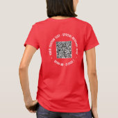 QR-Codeinformationen Benutzerdefinierter Text und T-Shirt (Rückseite)