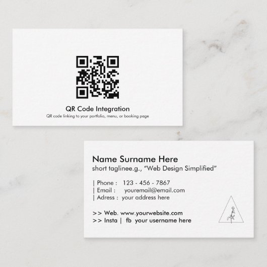 QR-Codeintegration Visitenkarte (Vorne/Hinten)