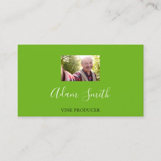 QR-Codelogo Benutzerdefiniert Foto Minze Grün Visitenkarte (Vorderseite)