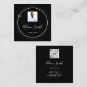 QR-Codelogo Benutzerdefiniertes Foto-Consulting Bl Quadratische Visitenkarte (Vorne/Hinten)