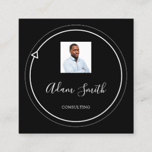 QR-Codelogo Benutzerdefiniertes Foto-Consulting Bl Quadratische Visitenkarte