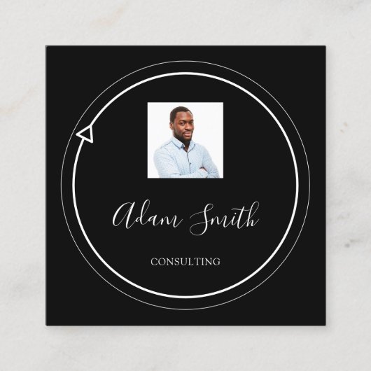 QR-Codelogo Benutzerdefiniertes Foto-Consulting Bl Quadratische Visitenkarte (Vorderseite)