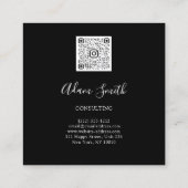 QR-Codelogo Benutzerdefiniertes Foto-Consulting Bl Quadratische Visitenkarte (Rückseite)