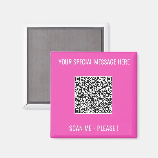 QR-Codemagnet mit benutzerdefiniertem Text - Farbe Magnet (Vorderseite/Rückseite)