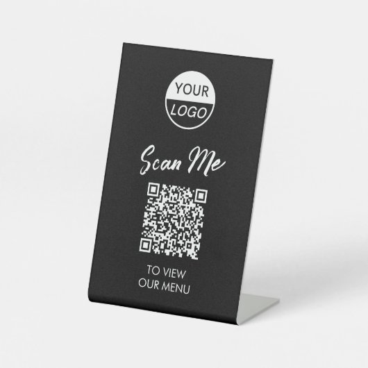 QR-Codemenü | Classic Contacless Pedestal Sign Sockelschild (Vorderseite)